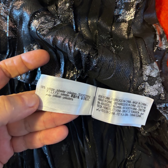 Zara silver textured metallic midi full skirt NWT - Picture 6 of 9